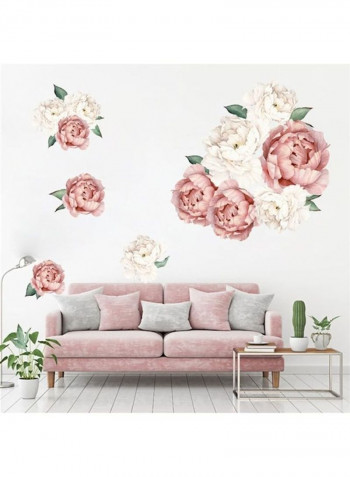 3D Rose Peony Wall Sticker Multicolour 60 x 90cm