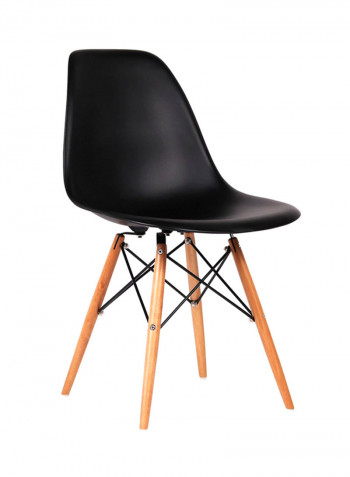 4-Piece Dining Chair Set Black/Beige