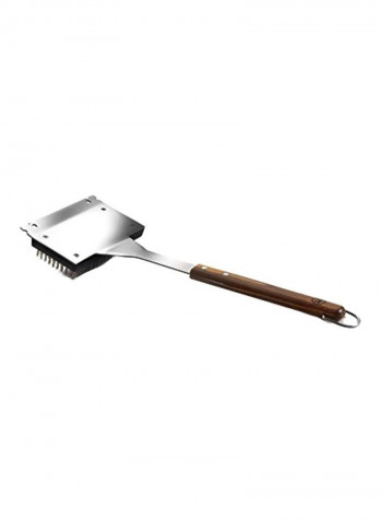 Grill Brush With Replaceable Bristle Silver/Brown 17x6x3.25inch