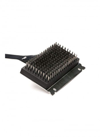 Grill Brush With Replaceable Bristle Silver/Brown 17x6x3.25inch