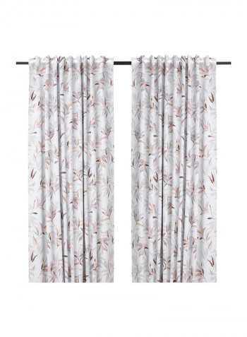 2-Piece Window Curtain Set Beige 145x300centimeter