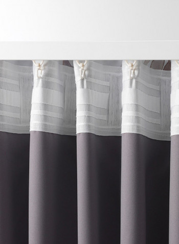 2-Piece Window Curtain Set Beige 145x300centimeter