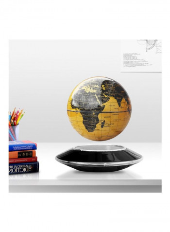 Magnetic Floating Globe With LED Light Yellow/Black