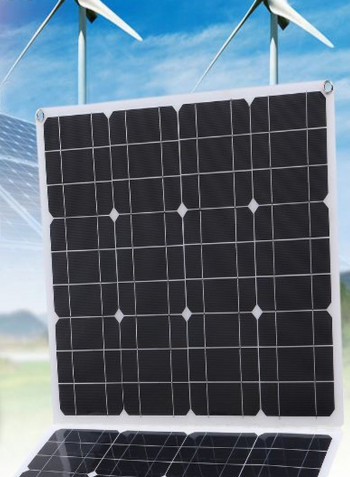 Flexible Solar Panel With USB LED Display Controller Kit Black/White/Blue 55 x 43centimeter