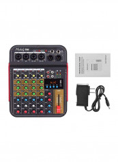 4-Channel Digital Audio Mixing Console With BT Function VM1027 Black/Red