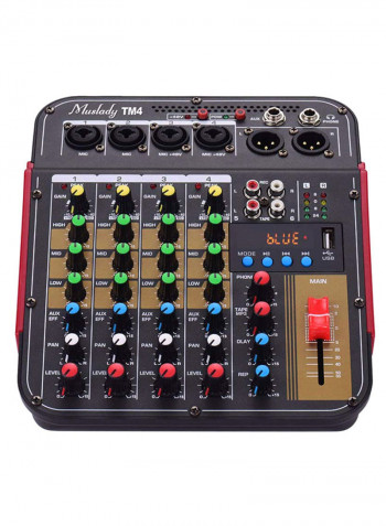 4-Channel Digital Audio Mixing Console With BT Function VM1027 Black/Red