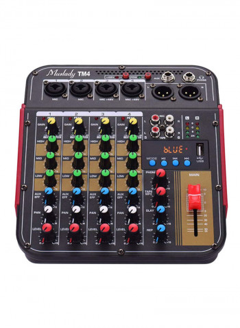 4-Channel Digital Audio Mixing Console With BT Function VM1028 Black/Red