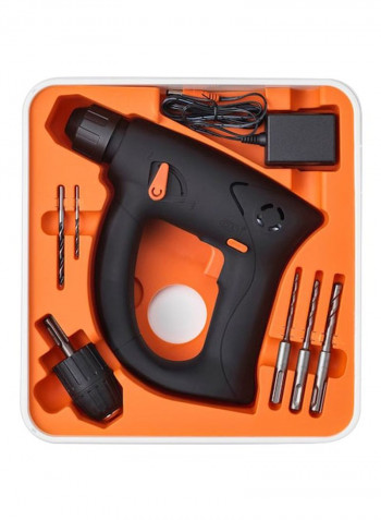 Li-ion Powered Hammer Drill Set Black/Silver/Orange