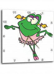 Ballet Froggy Frog Printed Wall Clock Multicolour 13x13x0.1inch
