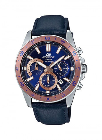 Men's Casual Watches Leather Analog Efv-570L-2Bvudf
