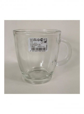 Set Of 8  Latte Glass Cup Clear 350millimeter