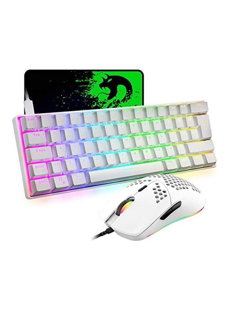 3-Piece Mechanical Gaming Keyboard With Mousepad And Mouse Set