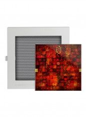 99 Names Of Allah SA CL Wall Art Red/Grey/Black 50x50centimeter