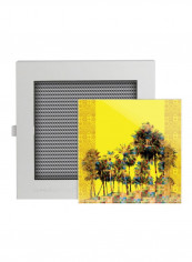Clarus Edition Palm Oasis Fair And Square Wall Art Yellow/Gold 50x50centimeter