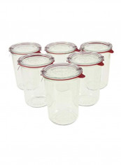 6-Piece Mould Jar With Lid Clear/Red 13.296.6inch reviews 6-Piece Mould Jar With Lid Clear/Red 13.296.6inch