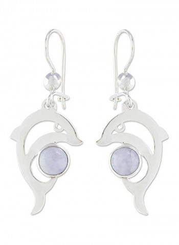 925 Sterling Silver Dolphin Dangle Earrings