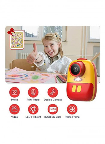 Instant Digital Print Camera with 32GB Memory Card/Rolls/Colour Pencils