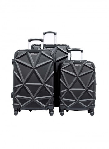 Matrix Hardside 3 Piece Luggage Trolley Set Black