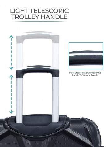 Matrix Hardside 3 Piece Luggage Trolley Set Black