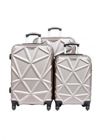 Matrix Hardside 3 Piece Luggage Trolley Set Champagne
