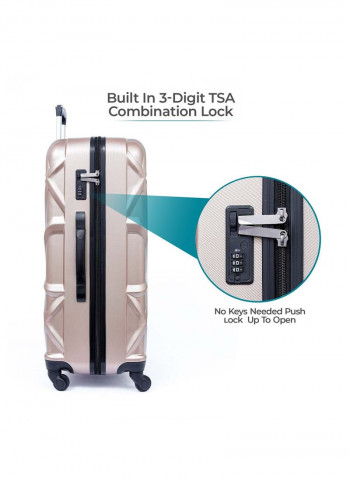 Matrix Hardside 3 Piece Luggage Trolley Set Champagne