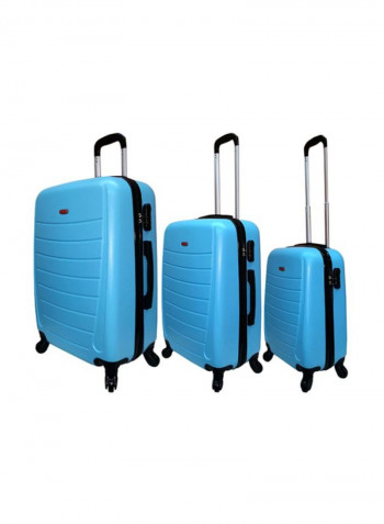 Mama Hardside 3 Piece Luggage Trolley Set Sky Blue/Silver