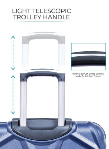 Matrix Hardside 3 Piece Luggage Trolley Set Navy