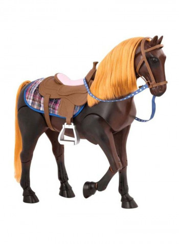 Thoroughbred Poseable Horse With Accessories Set 1xHorse 20, 1xDoll 18inch