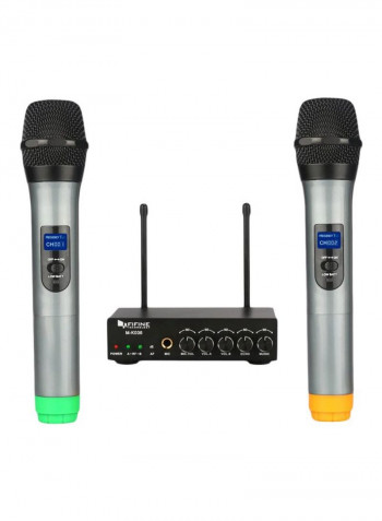 2-Piece Wireless Microphones System K036 Black/Silver