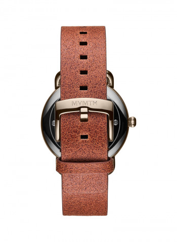 Men's Leather Analog Wrist Watch 28000066-D