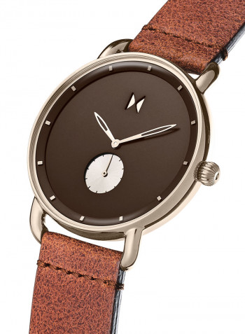 Men's Leather Analog Wrist Watch 28000066-D