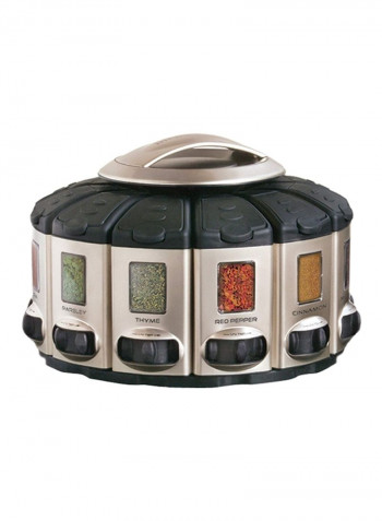 Select-A-Spice Auto-Measure Carousel Professional Series Black/Beige 9.6x9.6x7inch