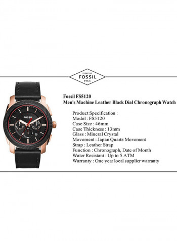 Men's Machine Chronograph Analog Quartz Watch FS5120