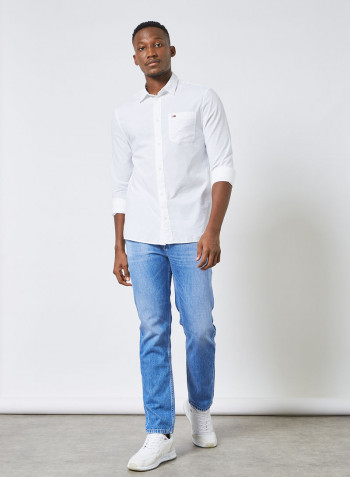 Flag Patch Pocket Shirt White