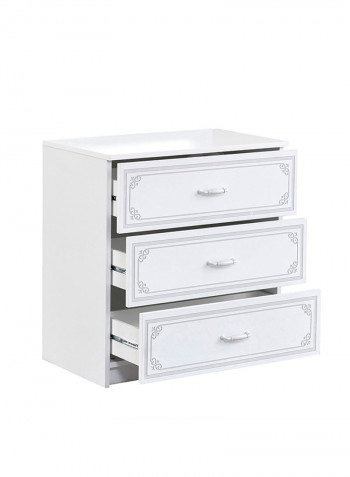Flora 3-Drawer Dresser White 42.8x76.7x70.5cm