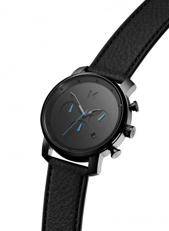 Men's Chrono Leather Strap Watch