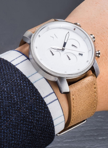 Men's Chrono Leather Strap Watch