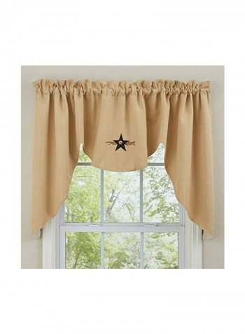 Cotton Star Vine Lined Swag Beige 72x36inch