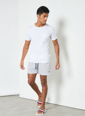 Monogram Spot Swim Shorts White