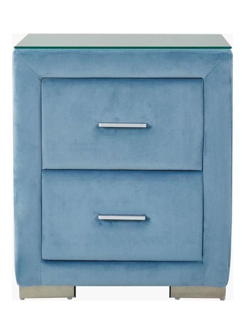 Taylor Upholstered Nightstand Blue 55.5 x 47cm