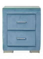 Taylor Upholstered Nightstand Blue 55.5 x 47cm reviews Taylor Upholstered Nightstand Blue 55.5 x 47cm
