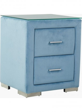 Taylor Upholstered Nightstand Blue 55.5 x 47cm