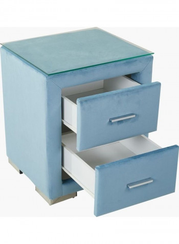 Taylor Upholstered Nightstand Blue 55.5 x 47cm
