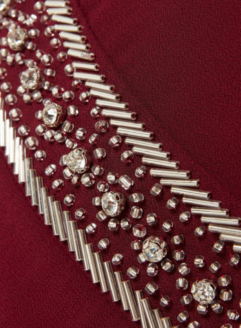 Akira Embellished Dress Burgundy