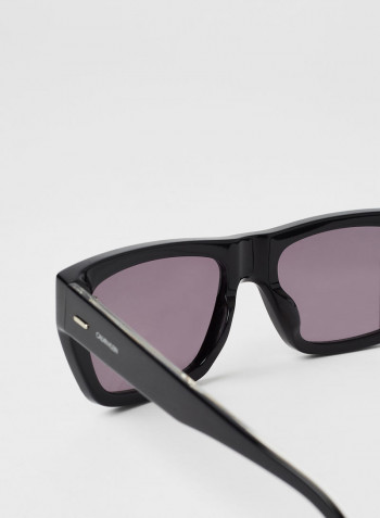 Men's Full Rimmed Rectangular Frame Sunglasses - Lens Size: 56 mm