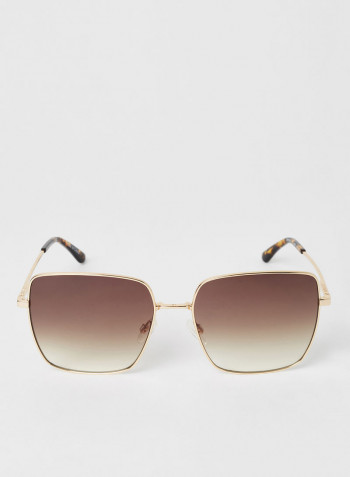 Women's Full Rimmed Square Frame Sunglasses - Lens Size: 58 mm