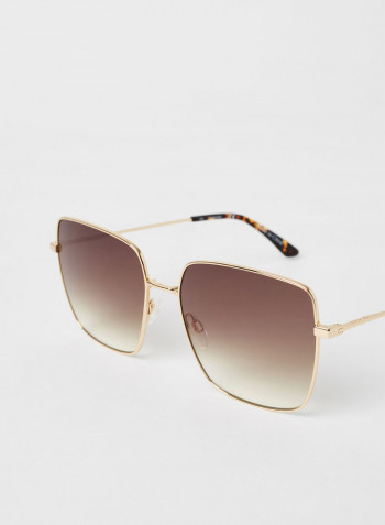 Women's Full Rimmed Square Frame Sunglasses - Lens Size: 58 mm