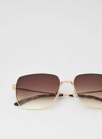 Women's Full Rimmed Square Frame Sunglasses - Lens Size: 58 mm
