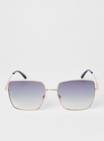 Women's Full Rimmed Square Frame Sunglasses - Lens Size: 58 mm