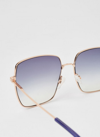 Women's Full Rimmed Square Frame Sunglasses - Lens Size: 58 mm